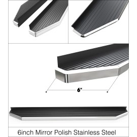 APS IB08RAD1Y - Flat Style Door-to-Door Polished Stainless Steel Running Boards