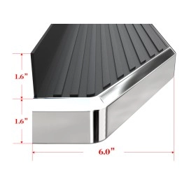 APS IB08RAJ9Y - Flat Style Door-to-Door Polished Stainless Steel Running Boards