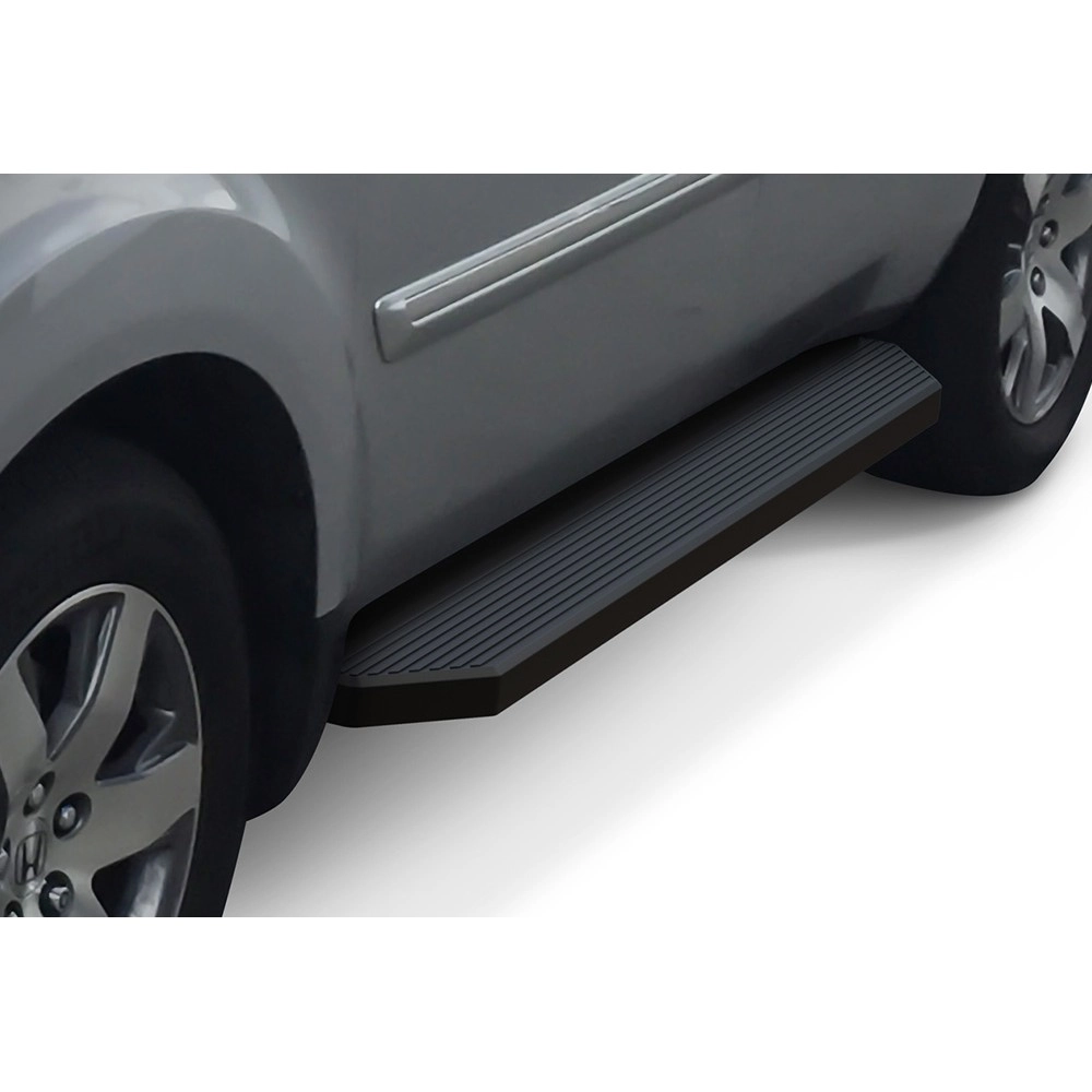 APS IB08RIG0H - Flat Style Door-to-Door Black Stainless Steel Running Boards
