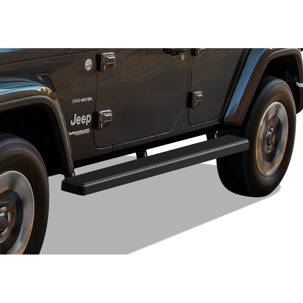 APS IB10DAA1B - 4" iStep Style Door-to-Door Black Aircraft Aluminum Side Steps