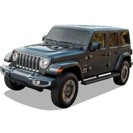 APS IB10DAA1B - 4" iStep Style Door-to-Door Black Aircraft Aluminum Side Steps