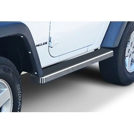 APS IB10DAJ6A - 4" iStep Style Door-to-Door Hairline Aircraft Aluminum Side Steps