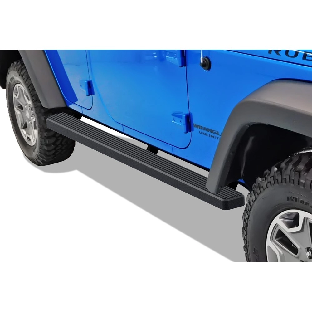 APS IB10DAJ7B - 4" iStep Style Door-to-Door Black Aircraft Aluminum Side Steps