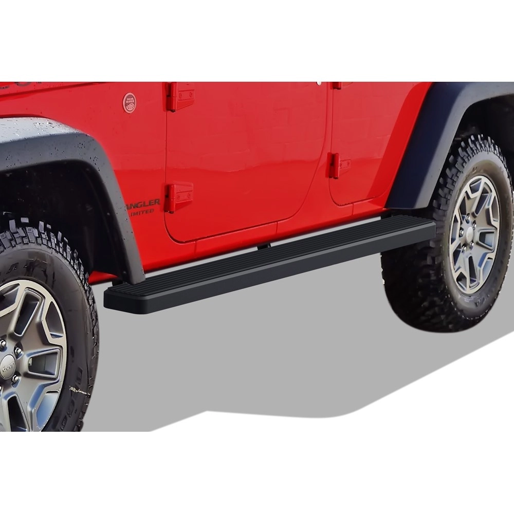 APS IB10EAJ7H - 5" iStep Style Door-to-Door Black Stainless Steel Side Steps