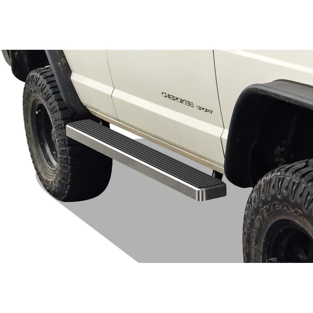 APS IB10EBA7A - 5" iStep Style Door-to-Door Hairline Stainless Steel Side Steps