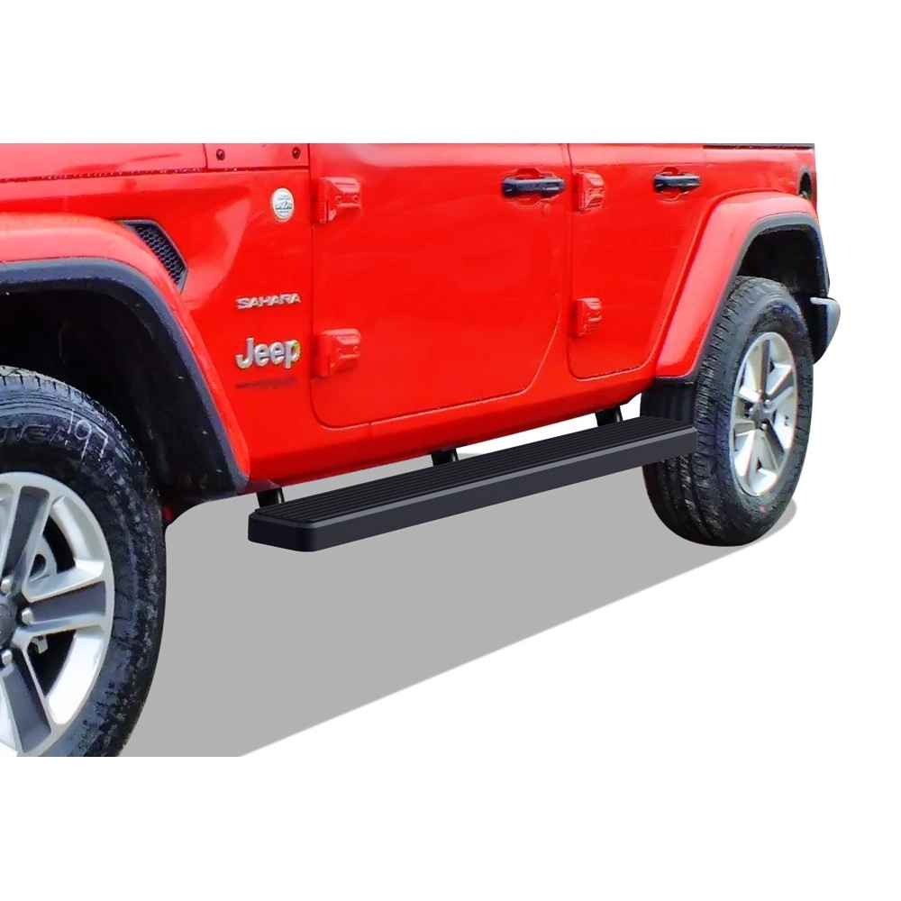 APS IB10FAA1B - 6" iStep Style Door-to-Door Black Stainless Steel Side Steps