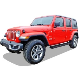 APS IB10FAA1B - 6" iStep Style Door-to-Door Black Stainless Steel Side Steps