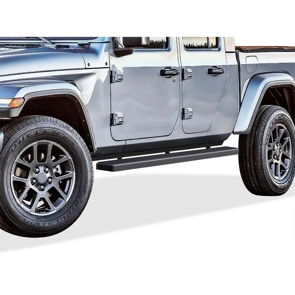 APS IB10FAA5B - 6" iStep Style Door-to-Door Black Stainless Steel Side Steps