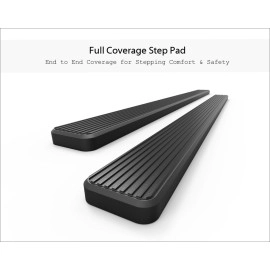 APS IB10FAA6H - 6" iStep Style Door-to-Door Black Stainless Steel Side Steps
