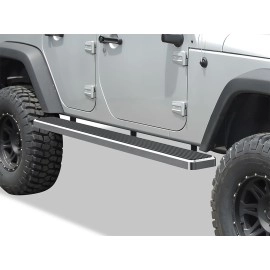 APS IB10FAJ7A - 6" iStep Style Door-to-Door Hairline Stainless Steel Side Steps