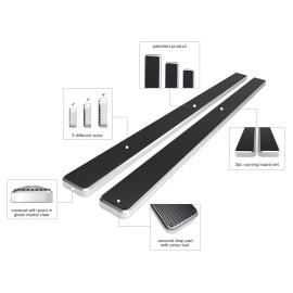 APS IB10FAJ7A - 6" iStep Style Door-to-Door Hairline Stainless Steel Side Steps