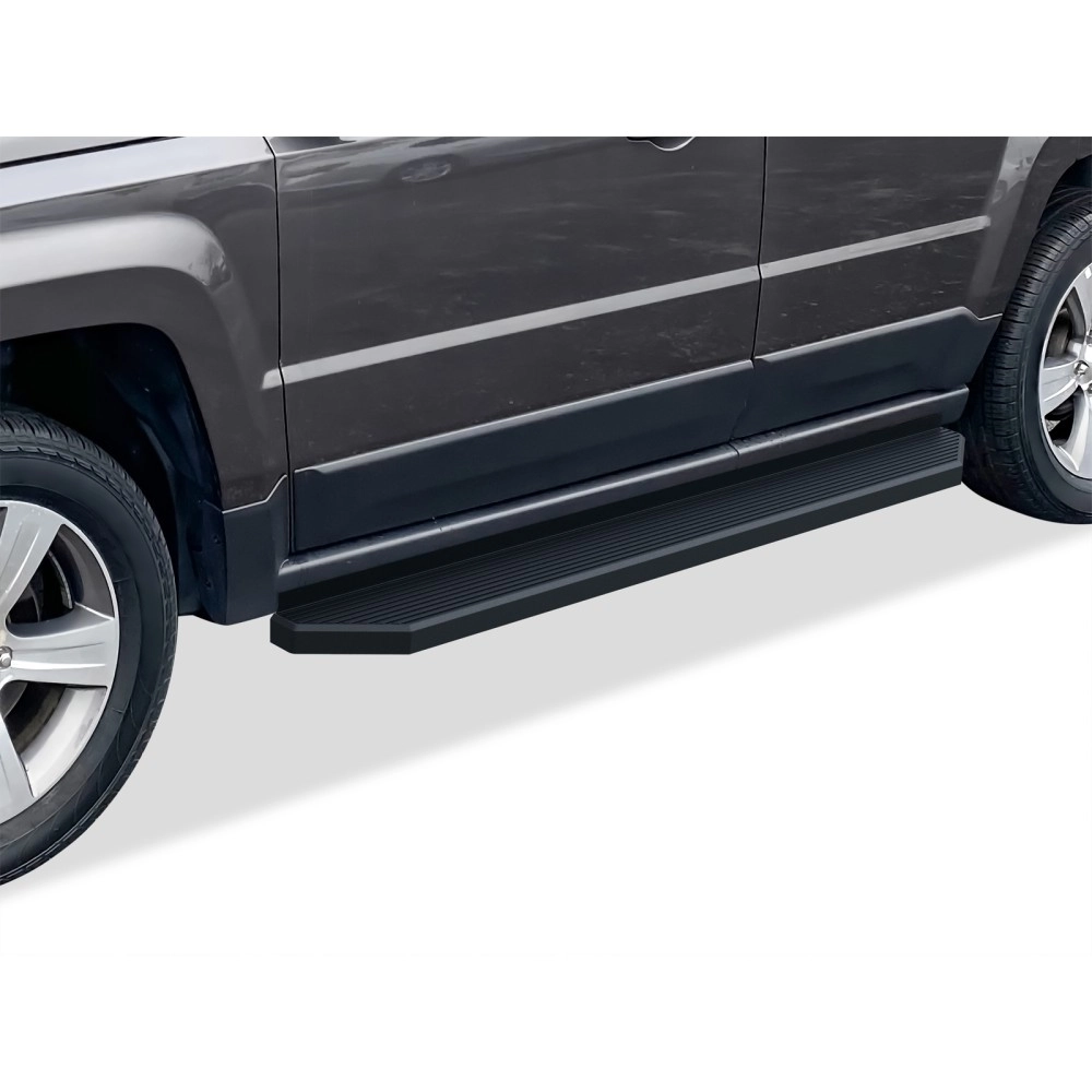 APS IB10PAI2J - Flat Style Door-to-Door Black Stainless Steel Running Boards