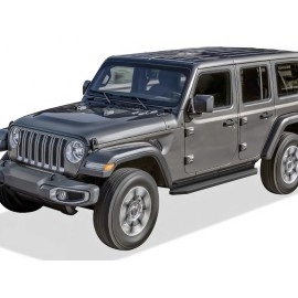 APS IB10RAA1H - Flat Style Door-to-Door Black Stainless Steel Running Boards