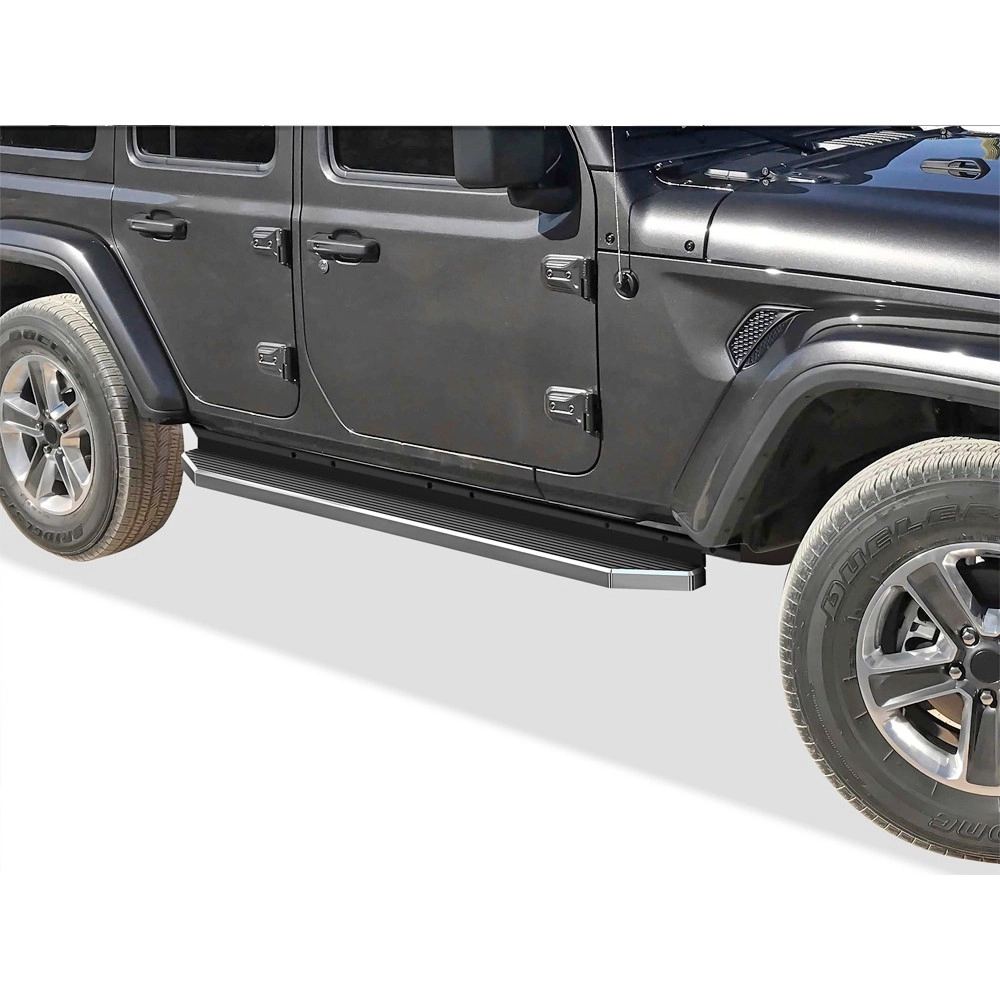 APS IB10RAA1Y - Flat Style Door-to-Door Polished Stainless Steel Running Boards