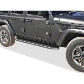 APS IB10RAA1Y - Flat Style Door-to-Door Polished Stainless Steel Running Boards