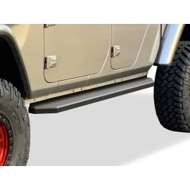 APS IB10RAA5H - Flat Style Door-to-Door Black Stainless Steel Running Boards