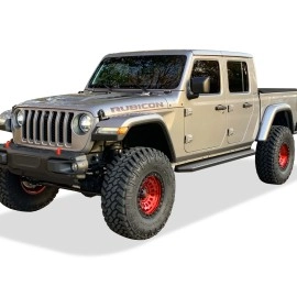 APS IB10RAA5H - Flat Style Door-to-Door Black Stainless Steel Running Boards