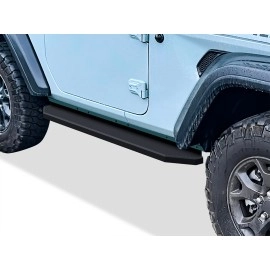 APS IB10RAA6H - Flat Style Door-to-Door Black Stainless Steel Running Boards