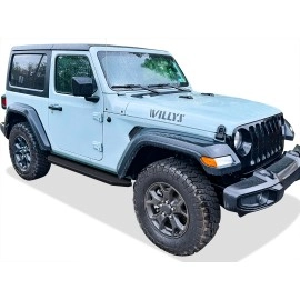 APS IB10RAA6H - Flat Style Door-to-Door Black Stainless Steel Running Boards