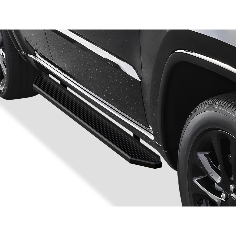 APS IB10RIF4H - Flat Style Door-to-Door Black Stainless Steel Running Boards