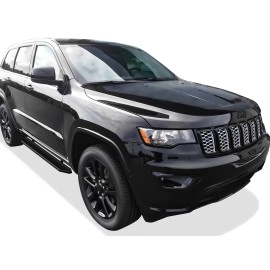 APS IB10RIF4H - Flat Style Door-to-Door Black Stainless Steel Running Boards