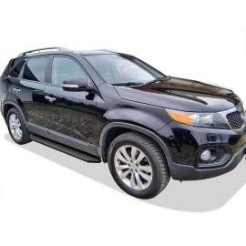 APS IB11RBG2H - Flat Style Door-to-Door Black Stainless Steel Running Boards