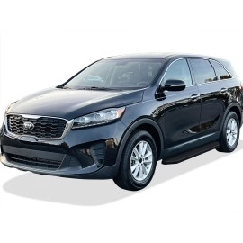 APS IB11RCC9H - Flat Style Door-to-Door Black Stainless Steel Running Boards