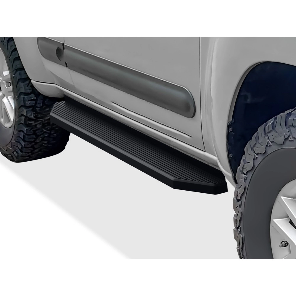 APS IB14RBB8H - Flat Style Door-to-Door Black Stainless Steel Running Boards