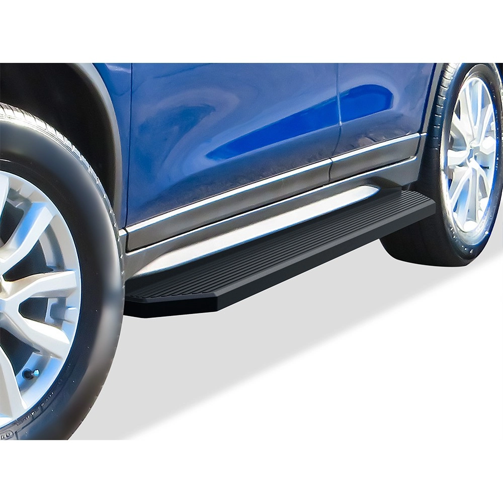 APS IB14RBF9H - Flat Style Door-to-Door Black Aircraft Aluminum Running Boards