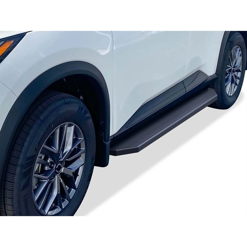 APS IB14RCF9H - Flat Style Door-to-Door Black Stainless Steel Running Boards