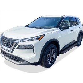 APS IB14RCF9H - Flat Style Door-to-Door Black Stainless Steel Running Boards