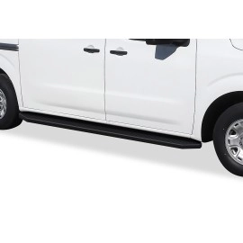 APS IB14RDJ7H - Flat Style Door-to-Door Black Stainless Steel Running Boards