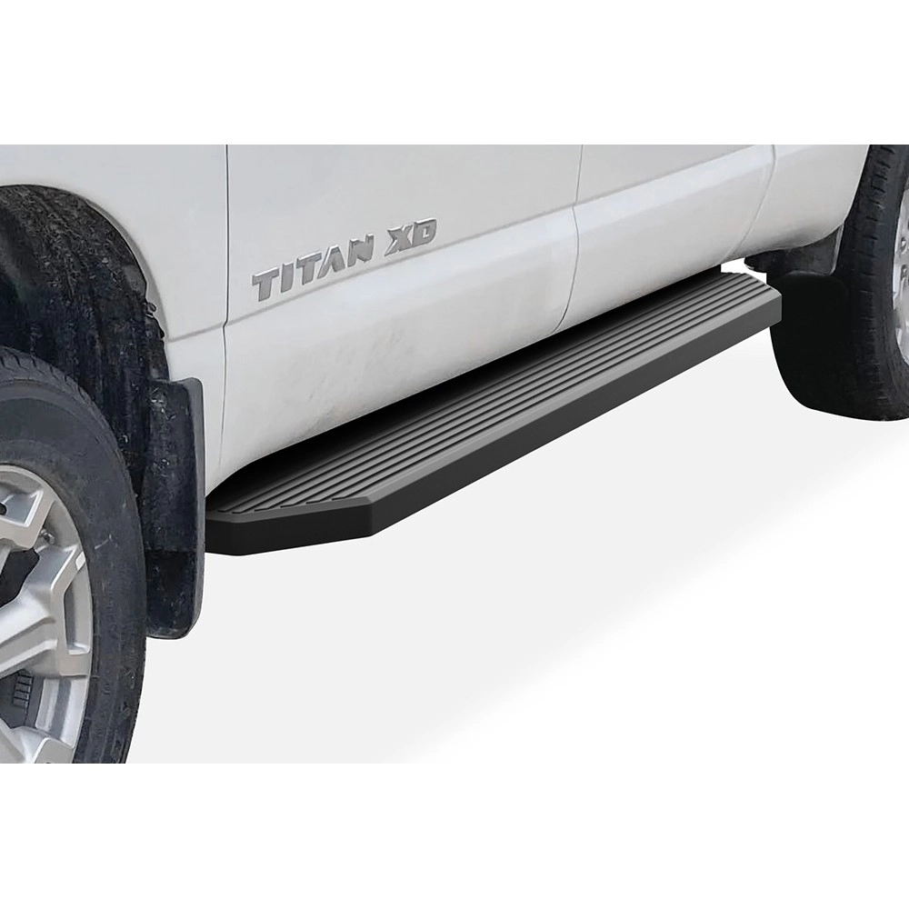 APS IB14RIE1H - Flat Style Door-to-Door Black Stainless Steel Running Boards