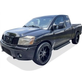 APS IB14RJD9H - Flat Style Door-to-Door Black Stainless Steel Running Boards