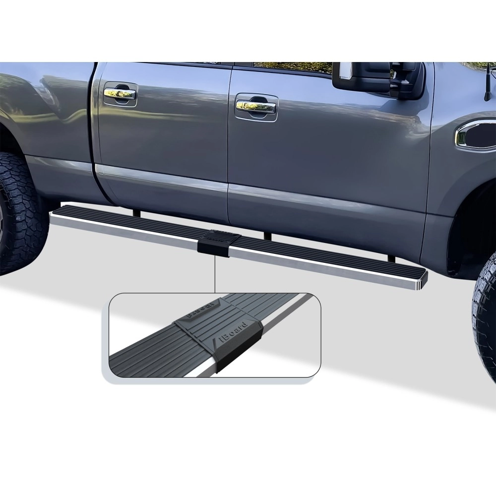 APS IB14SJE0LA - 6" iStep Style  Wheel-to-Wheel Hairline Stainless Steel Side Steps