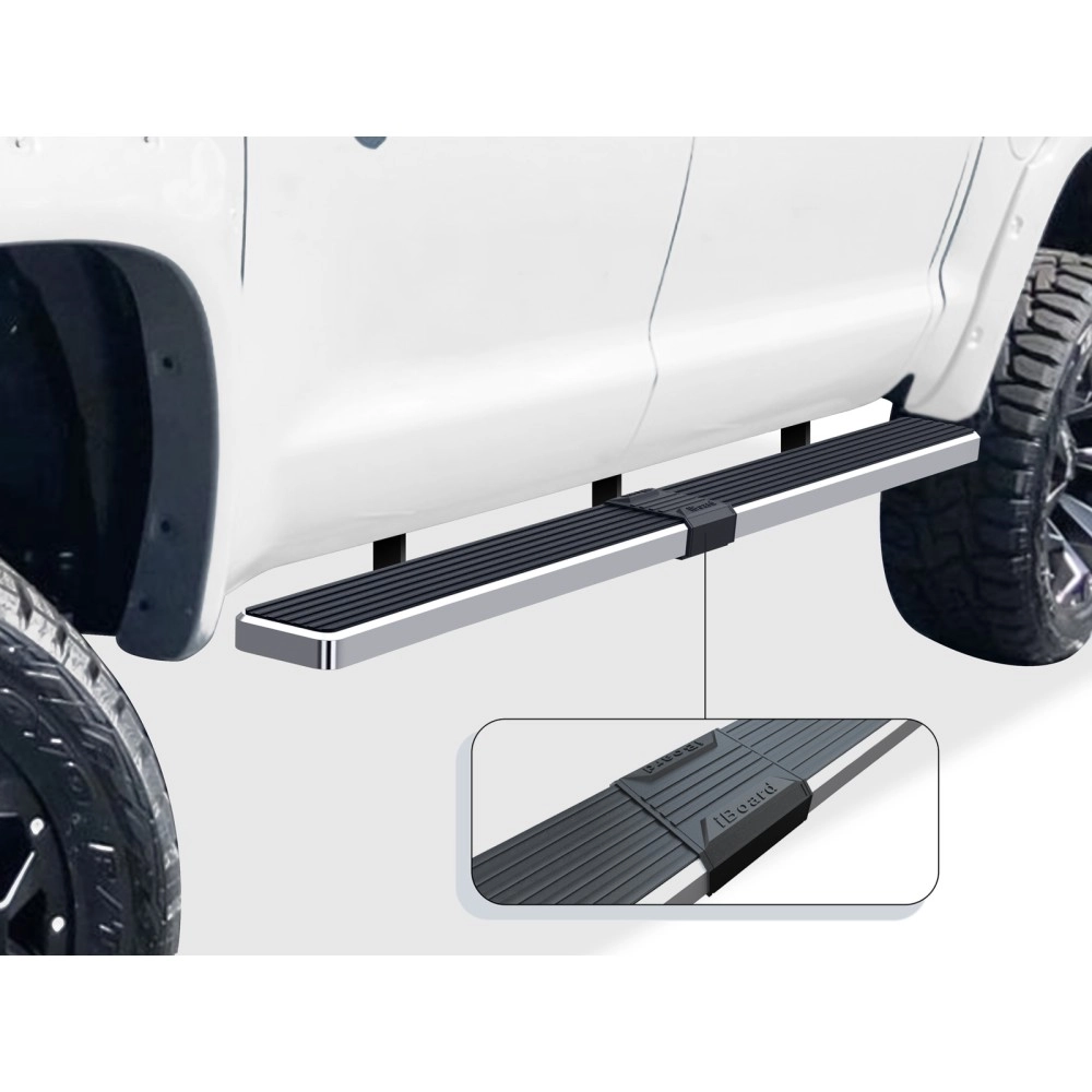 APS IB20EJI8C - 5" iStep Style Door-to-Door Hairline Stainless Steel Side Steps