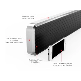 APS IB20FCB9C - 6" iStep Style Door-to-Door Hairline Stainless Steel Side Steps