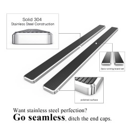 APS IB20FJI7C - 6" iStep Style Door-to-Door Hairline Stainless Steel Side Steps