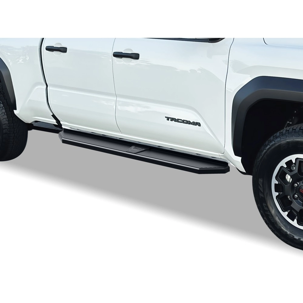 APS IB20PAE8H - Flat Style Door-to-Door Black Stainless Steel Running Boards