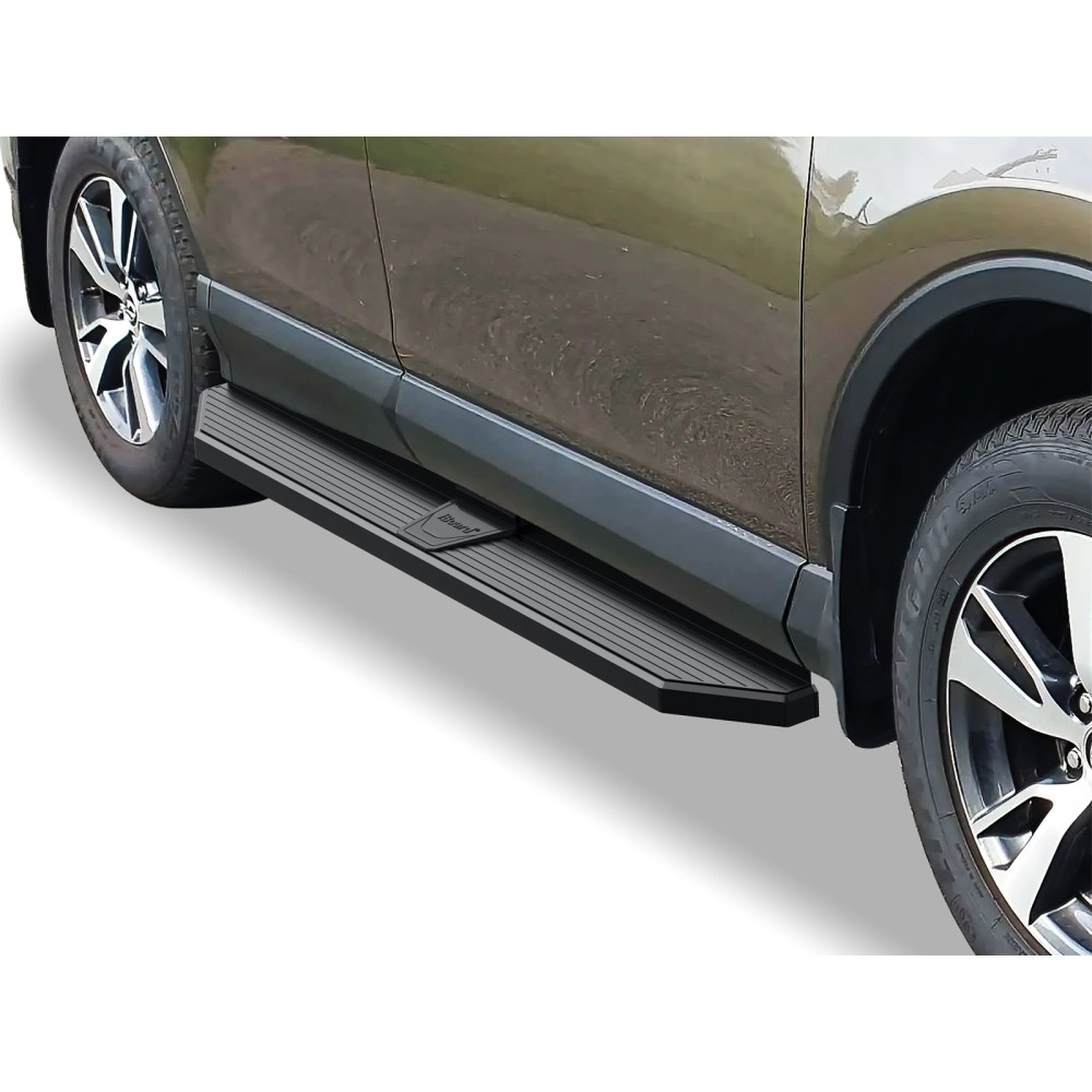 APS IB20PAI1H - Flat Style Door-to-Door Black Stainless Steel Running Boards
