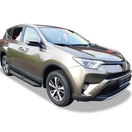 APS IB20PAI1H - Flat Style Door-to-Door Black Stainless Steel Running Boards