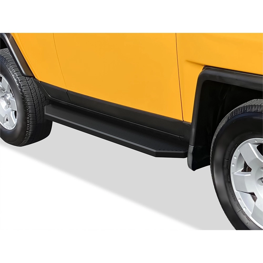 APS IB20RAJ1H - Flat Style Door-to-Door Black Stainless Steel Running Boards