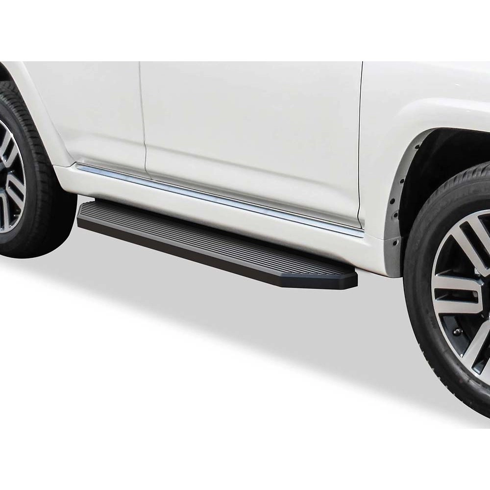 APS IB20RIG4H - Flat Style Door-to-Door Black Stainless Steel Running Boards