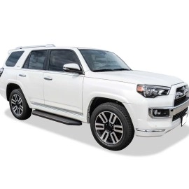 APS IB20RIG4H - Flat Style Door-to-Door Black Stainless Steel Running Boards