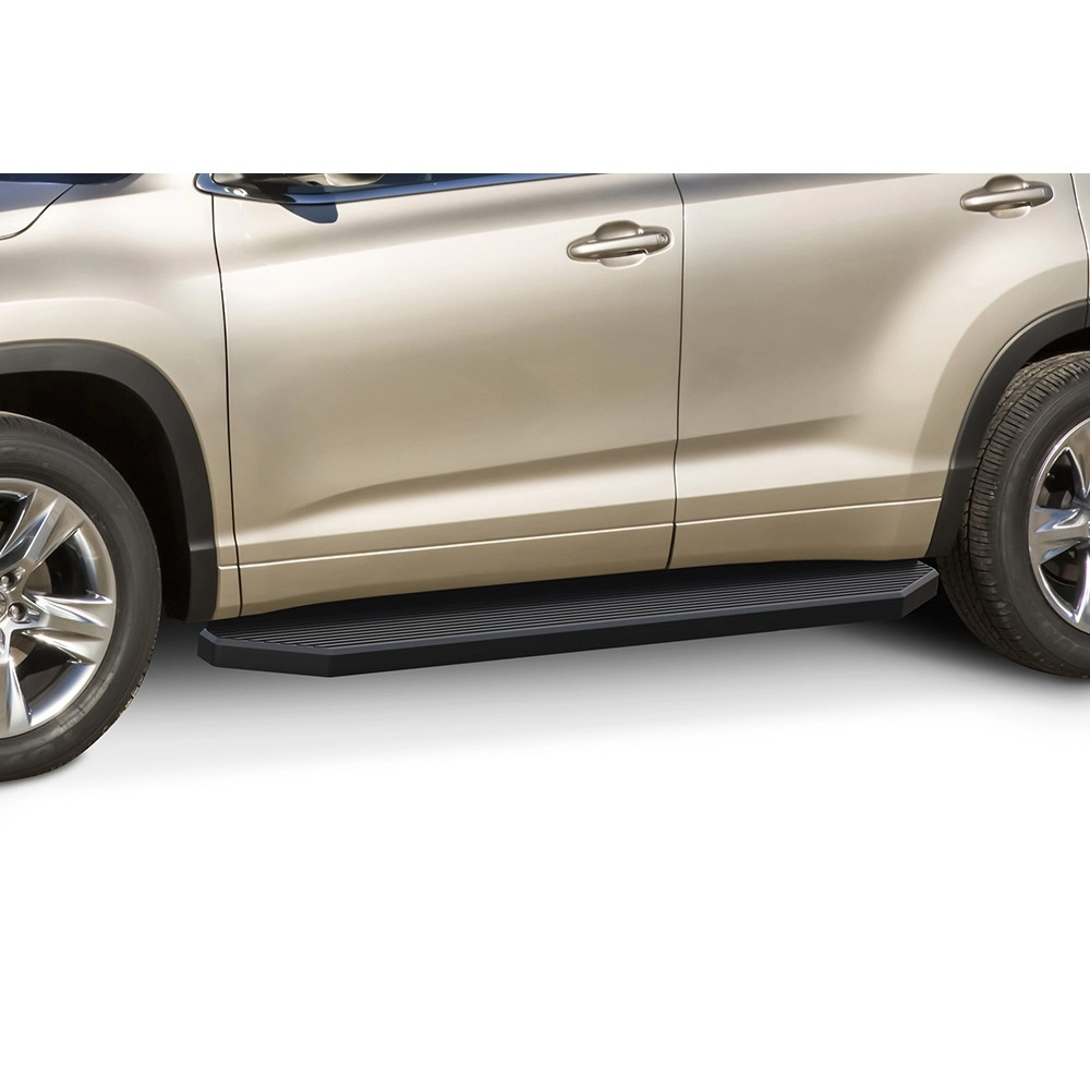 APS IB20RIG5H - Flat Style Door-to-Door Black Stainless Steel Running Boards