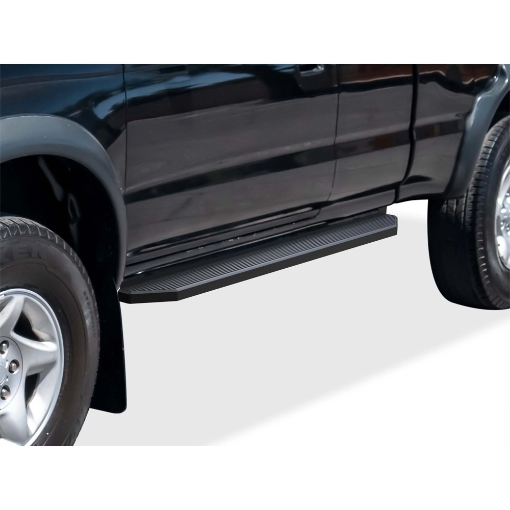 APS IB20RJE4H - Flat Style Door-to-Door Black Stainless Steel Running Boards