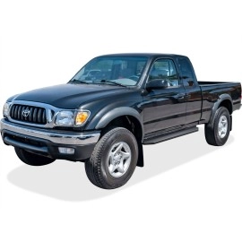 APS IB20RJE4H - Flat Style Door-to-Door Black Stainless Steel Running Boards