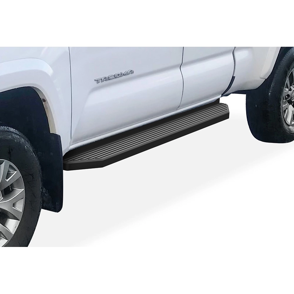 APS IB20RJE6H - Flat Style Door-to-Door Black Stainless Steel Running Boards