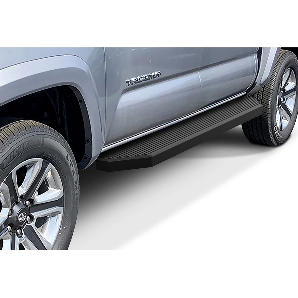 APS IB20RJE8H - Flat Style Door-to-Door Black Stainless Steel Running Boards