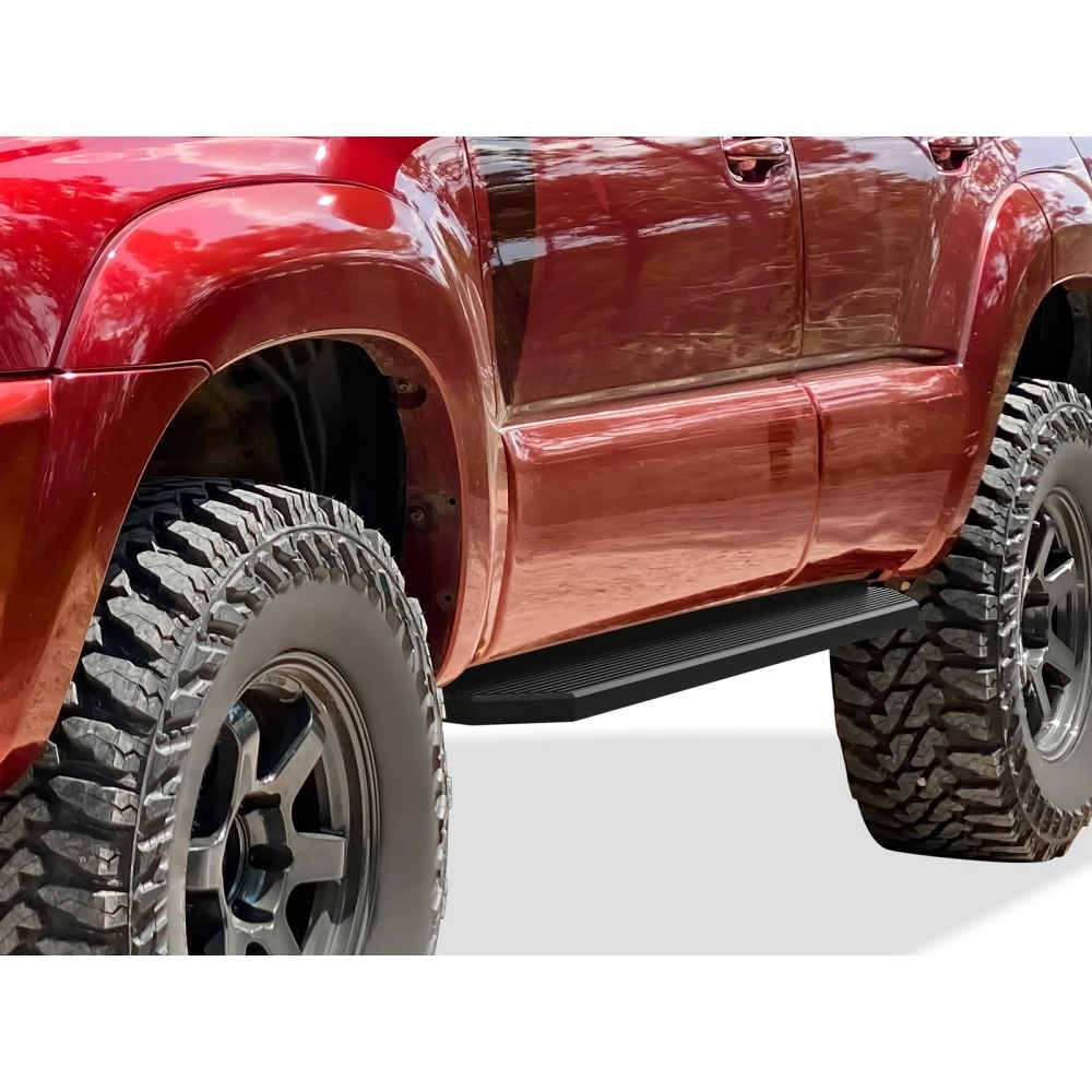 APS IB20RJH2H - Flat Style Door-to-Door Black Stainless Steel Running Boards